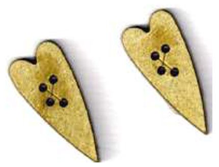 Botón Madera Corazón (x2)