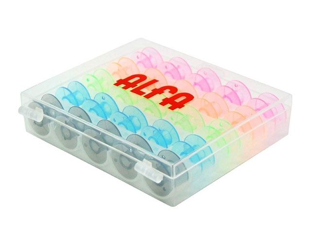 Caja de 25 canillas de colores de Alfa
