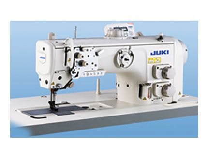 Máquina de coser industrial de triple arrastre con dos agujas. Juki LU 2860.