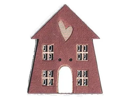 Botón Madera Pintada Casa Granate