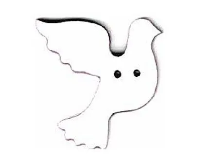 Botón Madera Pintada Paloma Blanca