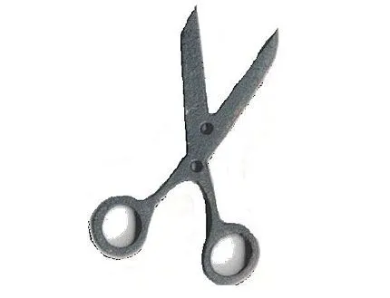 Botón Madera Pintada Tijeras Negro