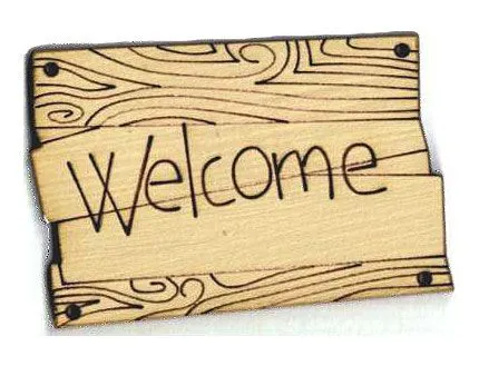 Botón Madera Pintada Welcome Beige