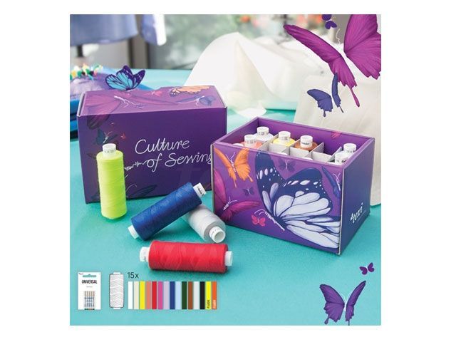 Caja de 15 hilos y 5 agujas Texi