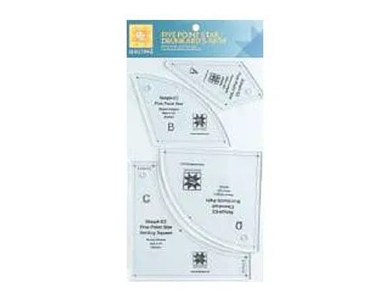 Regla Acílica Estrella 5 Puntas Drunkard´s Path