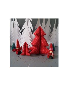 Frou-frou. Kit de costura DIY Árboles de Navidad rubí brillantes 