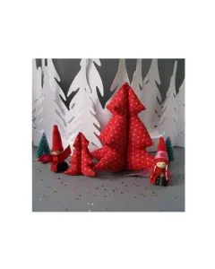 Frou-frou. Kit de costura DIY Árboles de Navidad rubí brillantes 