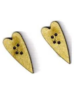 Botón Madera Corazón (x2)