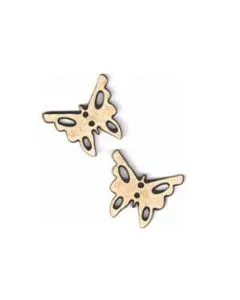 Botón Madera Mariposas (x2)