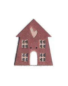 Botón Madera Pintada Casa Granate