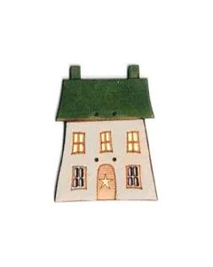 Botón Madera Pintada Casa Verde