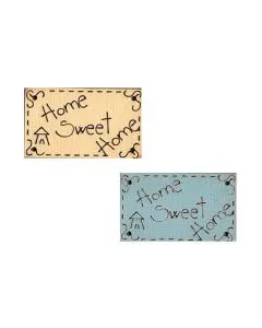 Botón Madera Pintada Home Sweet Home Azul y Beige