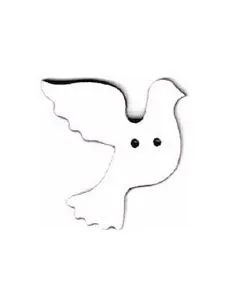 Botón Madera Pintada Paloma Blanca