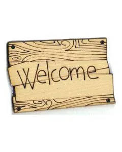 Botón Madera Pintada Welcome Beige
